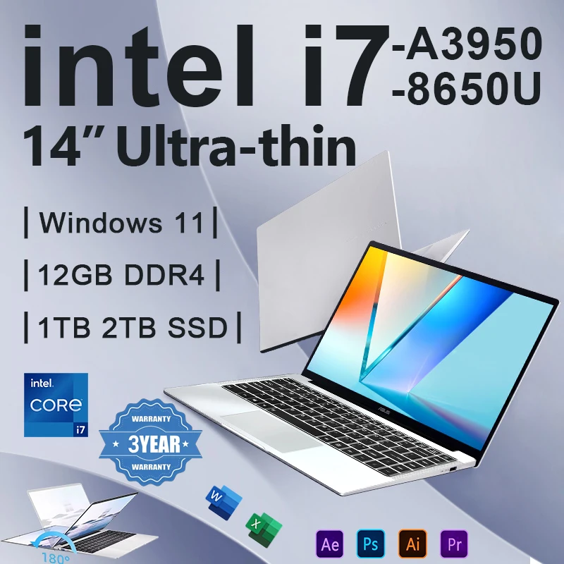 Pc Gaming Intel Core I7 - Notebook para Escritório 2026 com Windows
