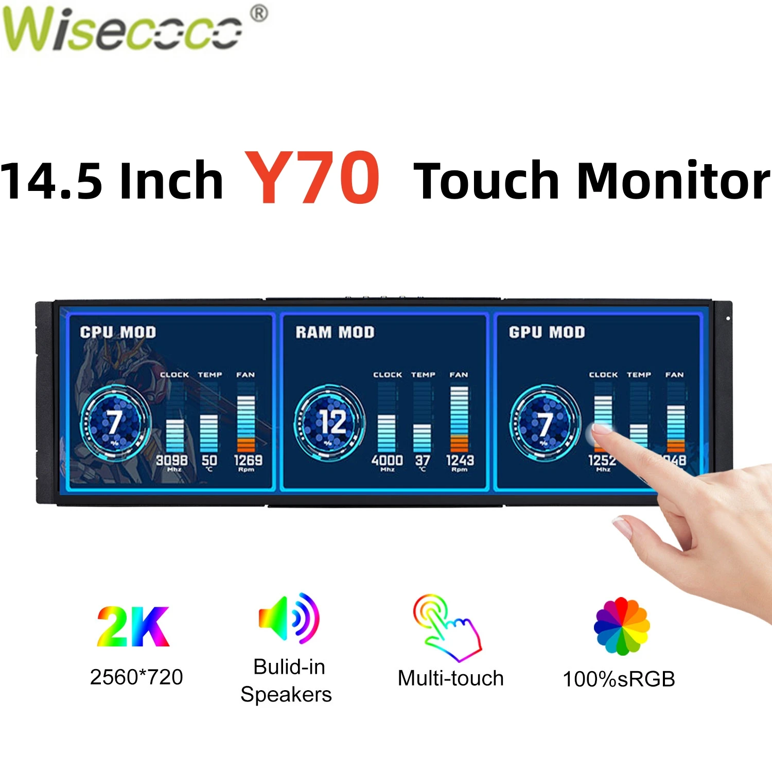 Wisecoco 12.6/14.5 Polegada 2k - Pc Gaming Y60 avaliação e preço